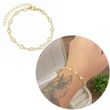Imagem de Pulseira Ponto de Luz Prata 925 banhada ouro 18k Feminina - Morganitte