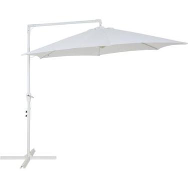 Imagem de Ombrelone Suspenso Guarda Sol com Base Bel Veneza 3 Metros Branco p/ P