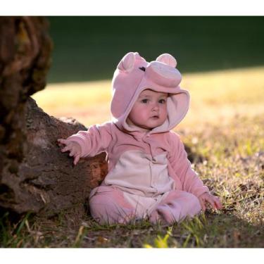 Imagem de Macacão Bebê Menina Divertido Pelúcia Inverno Porco - Upi Ulli, P