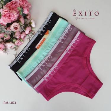 Imagem de kit com 4 calcinhas de algodão com cos - êxito, GG, Cores 1