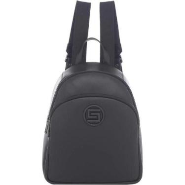 Imagem de Mochila alça costa couro preto feminino smartbag, Preto, UN