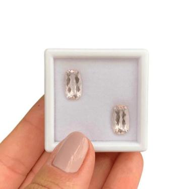 Imagem de Morganita Cushion Par 5,39ct - SP GEMAS