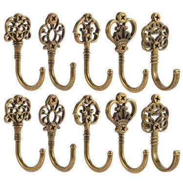 Imagem de Ganchos de Parede XHIPY Vintage de Metal, 10 Peças, Acabamento Bronze