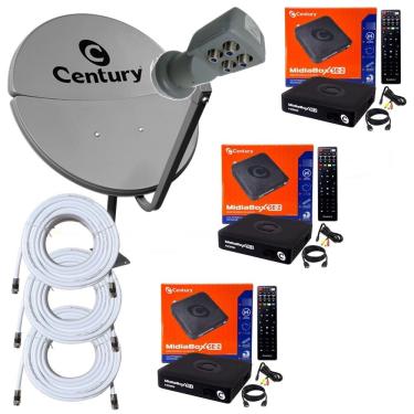 Imagem de Kit Century Antena Parabólica 60 cm com 3 Midia SE2