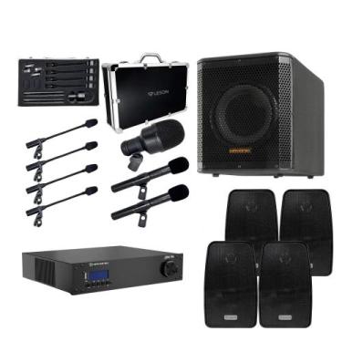 Imagem de COMP Kit Áudio Completo  Subwoofer 100W + Amplificador 400W + 4 Caixas