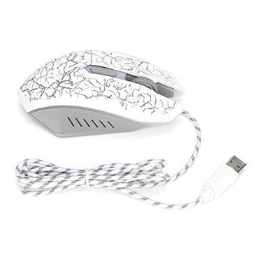 Imagem de Mouse de computador com fio, mouse para jogos com fio de grande compatibilidade Peso leve para XP para Vista(Branco)