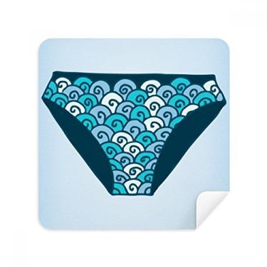 Imagem de Calção de banho azul com estampa de ilustração de óculos, tecido de camurça, pacote com 2