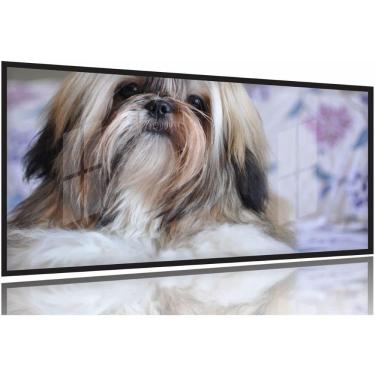 Imagem de Quadros Decorativos Cachorro Shih-tzu 130x60 Moldura Preta 2x2