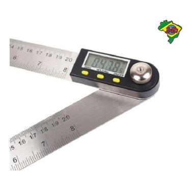 Imagem de Goniômetro Ferramenta Medição De Ângulos Digital Inox 200mm