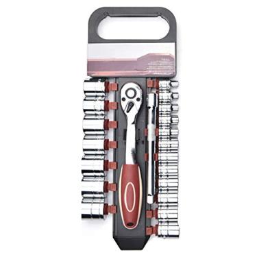 Imagem de HIOD Conjunto de soquetes de chave catraca métrica com chave de soquete de acionamento catraca de 72 dentes com função de liberação rápida inclui conjunto de soquetes conveniente de armazenamento de vários soquetes, unidade de 3/8 pol. - 21 peças