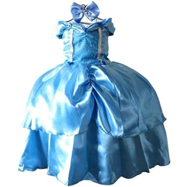 Vestido Princesa Cinderela Aniversário Azul 4 ao 10 em Promoção na  Americanas