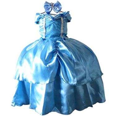 Vestido Infantil Princesa Cinderela Azul C/ Renda Luxo Festa - Fantasias -  Vestido Infantil - Magazine Luiza