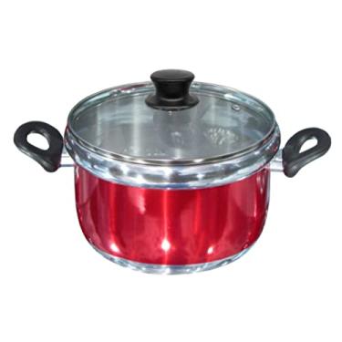 Imagem de Caçarola Premium vermelho c/Virola N.24 Tampa Vidro 4,1 Lts