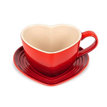 Imagem de Le Creuset Caneca com Pires Coração 220ml Vermelho