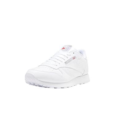 Imagem de Reebok Tênis feminino de couro clássico, Branco/Cinza claro, 3.5