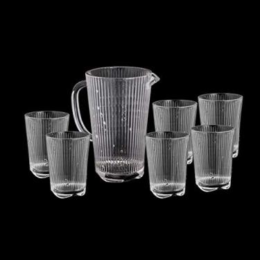 Imagem de CJ 7PC JARRA C/6 COPOS DE VIDRO GOTAS 1,5l/368ml