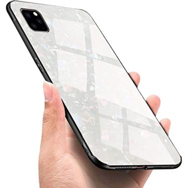 Imagem de KKFAUS Capa compatível para iPhone 12 Pro Max, capa protetora fina de vidro temperado anti-riscos à prova de choque para iPhone 12 Pro Max capa 6,7 polegadas (cor: branco)
