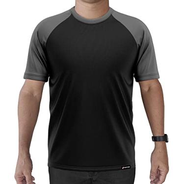 Imagem de Camiseta Manga Curta Adstore Preto e Cinza Masculina Térmica UV Segunda Pele Compressão (M)