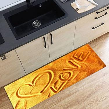 Imagem de SHENGANG Sea Waves Beach Tapete Cozinha 3D Tapete Corredor Tapete Marinho No Quarto No Chão Personalizado Longo Corredor Tapete, 2,40x60cm