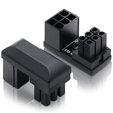 Imagem de EZDIY-FAB Placa adaptadora de energia GPU VGA PCIe 6 pinos U turn 180 graus conector ângulo para placa gráfica de desktop padrão + tipo reverso 2 unidades