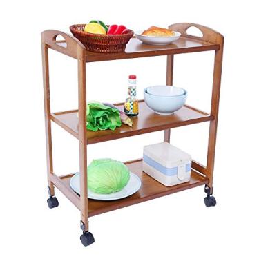 Imagem de Carrinho de cozinha, carrinho de cozinha móvel de 3 andares, organizador de armazenamento com rodas, bar de cozinha, sala de jantar, rack de chá, vinho