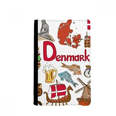 Imagem de Dinamarca Landscap Animais Bandeira Nacional Porta Passaporte Notecase Burse Carteira Capa Cartão Bolsa, Multicolor