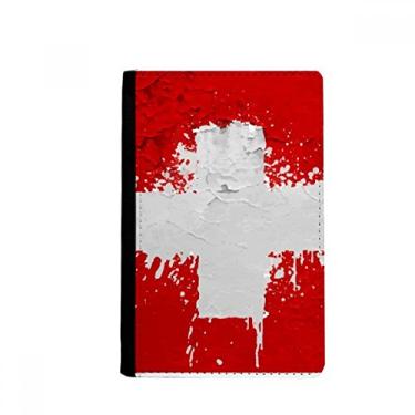 Imagem de Porta-passaporte com padrão de bandeira abstrata da Suíça Notecase Burse capa carteira porta-cartão, Multicolor