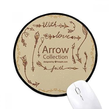 Imagem de DIYthinker Bohe mia Wind Fashion Arrow Mouse Pad Desktop Office Tapete redondo para computador