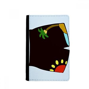 Imagem de Calça de praia preta com ilustração padrão para passaporte Notecase Burse carteira capa para cartão, Multicolorido.