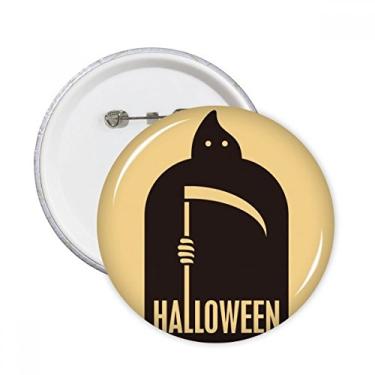 Imagem de Emblema de Halloween preto Azrael redondo broche broche broche decoração acessório 5 peças