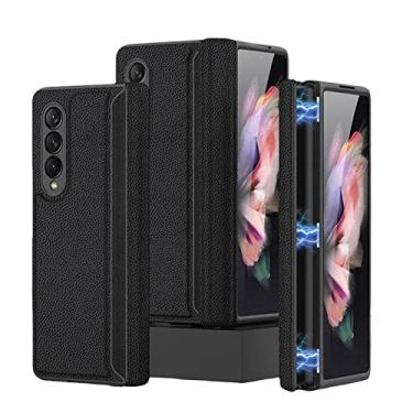 Imagem de Para Samsung Galaxy Z Fold 3/W22 Capa de telefone Magnética PU Couro Hard Shell Business Case de Telefone Masculino, C, China