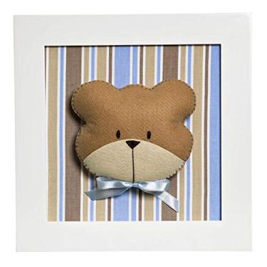 Imagem de Potinho de Mel Quadro Decorativo Cara Do Urso Quarto Bebê Infantil Menino Azul
