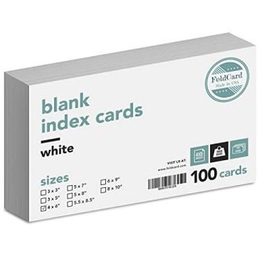 Imagem de Cartões de índice em branco grosso – Perfeito para tomar notas, cartões de visita, lista de compras, informações de contato – 45 kg (14 pt) | 100 por pacote (10 x 15 cm)