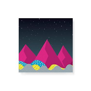 Imagem de Arte Maníacos Quadro Decorativo em Tela Canvas Montanhas Geométricas Magenta - 50x50cm