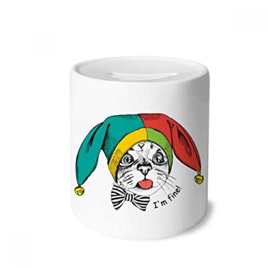 Imagem de DIYthinker Foolscap I'm Fine Cat Protect Animal Dinheiro Caixa Cerâmica Porta-Moedas Presente