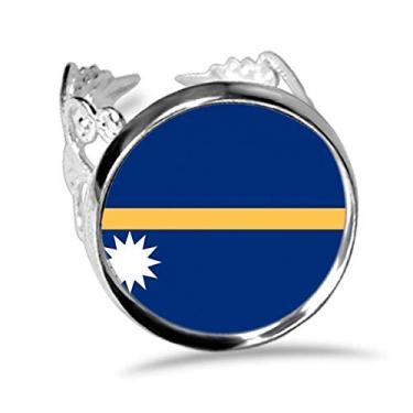 Imagem de DIYthinker Anel de noivado ajustável com a bandeira nacional da Oceania Nauru