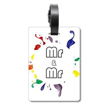 Imagem de LGBT Bandeira de Arco-íris Sr. & Sr. Bolsa de Bagagem Etiqueta para Bagagem Etiqueta de Scutcheon