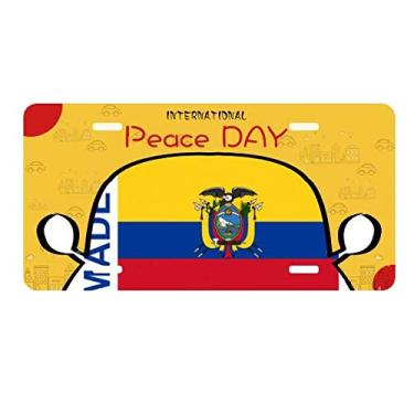 Imagem de DIYthinker Placa de licença Made in Ecuador Country Love para decoração de carro, dia da paz