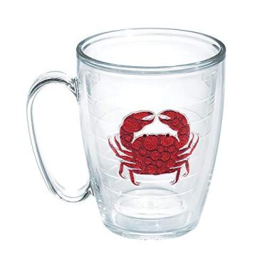 Imagem de Tervis Copo isolado de parede dupla com pontos de caranguejo vermelho feito nos EUA, caneca de 473 ml - sem tampa, transparente