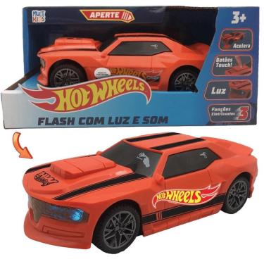 Imagem de Carro Flash Laranja Hot Wheels com Luz e Som Multikids