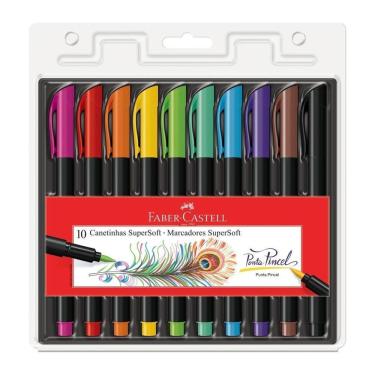 Imagem de Caneta FABER-CASTELL Supersoft Brush c/ 10 Cores