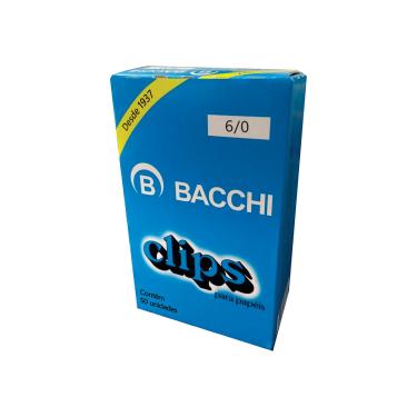 Imagem de Clips Aço Galvanizado, N° 6 / 0, 10 Caixa Com 50 Unidades Cada, Bacchi