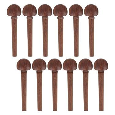 Imagem de rockible 12x violino tuning peg acessórios de instrumento de corda de madeira, afinador de violino para violino, corda, violino, acessório