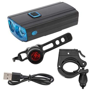Imagem de Farol de bicicleta, lâmpada de bicicleta de liga de alumínio azul recarregável por USB, para ciclismo de corrida, bicicleta de montanha