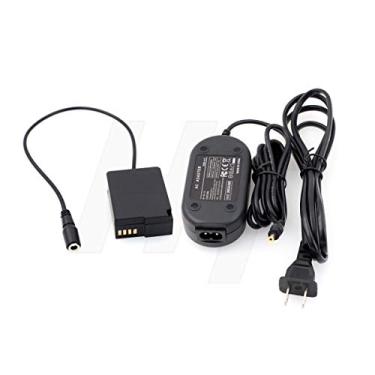 Imagem de HangTon Acoplador de bateria falsa DMW-DCC8 DC e adaptador de alimentação CA para câmera DSLR DMW-BLC12 PANASONIC LUMIX GH2 G5 G6 G7 FZ300 (DMW-DCC8+Adapter)