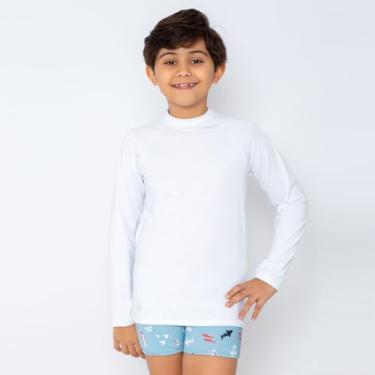 Imagem de Camiseta Proteção Solar Uv 50+ Manga Longa Infantil Cottoon Cor:Branco;Tamanho:14 Anos