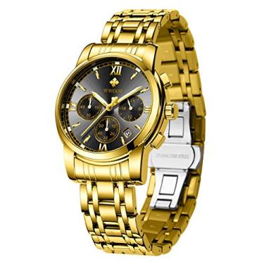 Imagem de Relógio masculino masculino de luxo, quartzo, aço inoxidável e metal, cronógrafo, impermeável, casual, com data.., Preto-64, Cronógrafo