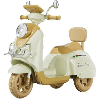 Imagem de Moto Eletrica Shiny Toys Vespa Sportive Scooter 6V Bege Retro
