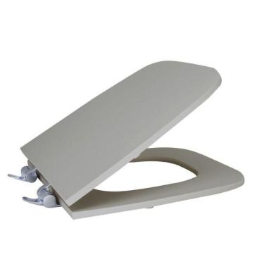 Imagem de Assento Sanitário Poliéster para Louça Boss incepa Slow Close Cromado Cinza Fosco