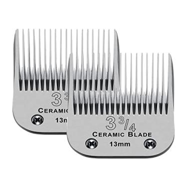 Imagem de 2 pacotes de lâminas de cerâmica de substituição destacáveis profissionais tamanho 3-3/4, comprimento do corte 13 mm, compatível com Andis/oster Classic 76/Star-Teq/Power-Teq/A5 Clipper